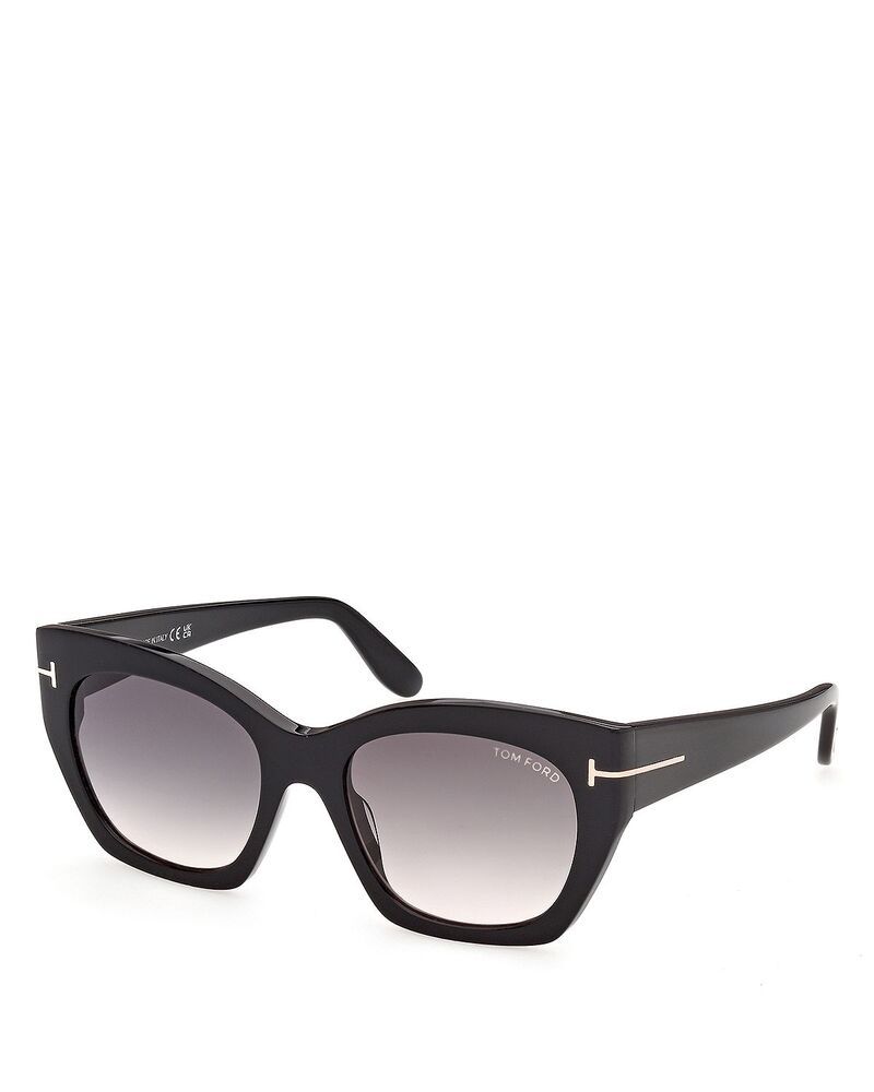トム・フォード レディース アクセサリー サングラス・アイウェア Tom Ford Butterfly Sunglasses 54mm Shiny BlackGradient Smoke ブラック