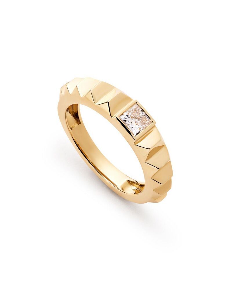 アナルイサ レディース アクセサリー リング Ana Luisa Solid Yellow Gold Lab Grown Diamond Astrid Ringold ゴールド