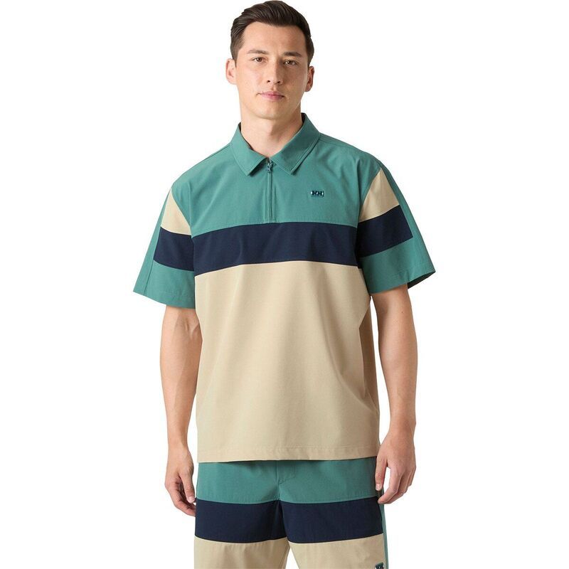 ヘリーハンセン メンズ トップス ポロシャツ 半袖 Helly Hansen Levante QD 12Zip ShortSleeve Shirt Mens Opal Green グリーン