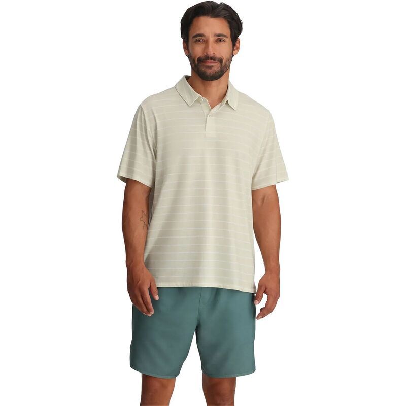 フリー フライ メンズ トップス ポロシャツ Free Fly Elevate Polo Shirt Mens Dash Stripe Birch ストライプ