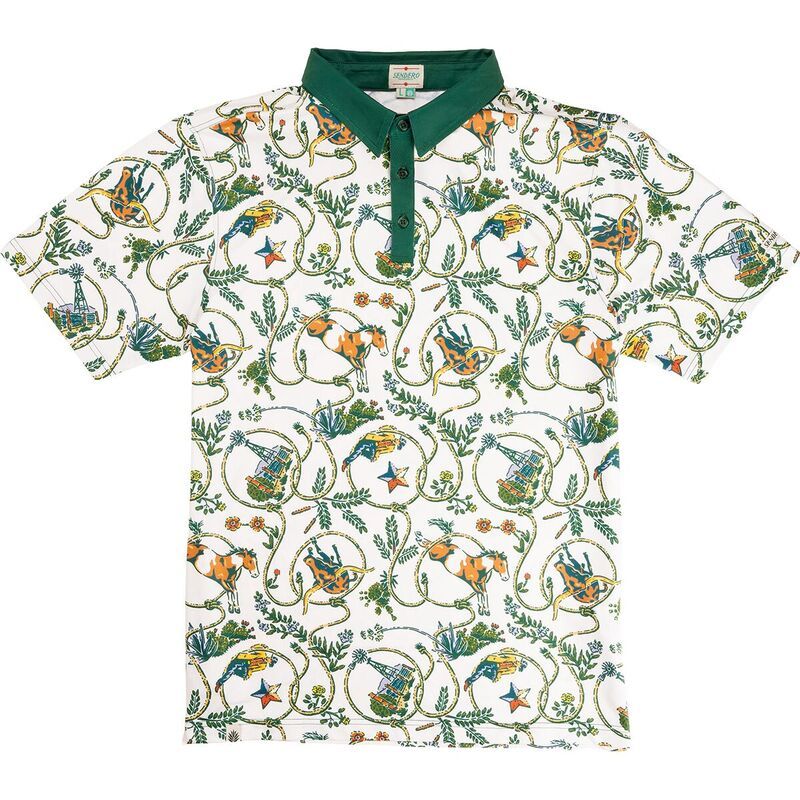 センデロプロビジョンズ メンズ トップス ポロシャツ Sendero Provisions Co High Noon Performance Polo Mens Rope Print