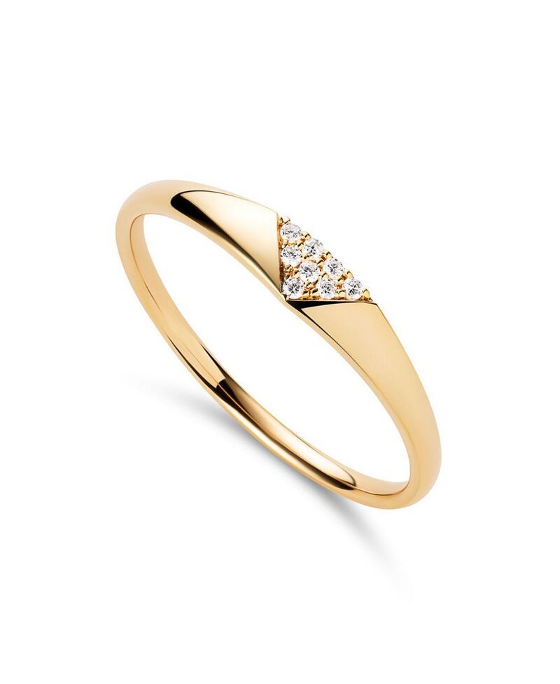 アナルイサ レディース アクセサリー リング Ana Luisa Solid Yellow Gold LabGrown Diamond Trillion Signet RingoldDiamond ゴ