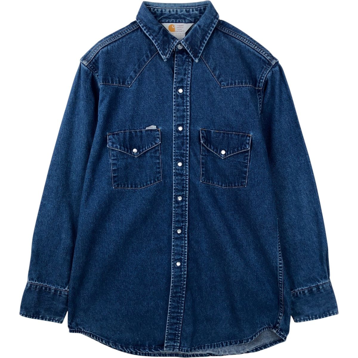 古着 カーハート Carhartt 長袖 デニム ウエスタンシャツ メンズL相当 