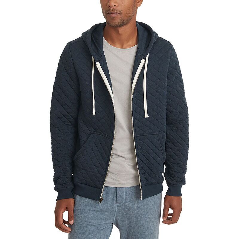 マリーン レイヤー メンズ アウター パーカー・スウェット Marine Layer Corbet Diamond Quilt FullZip Hoodie Mens Navy Heather ヘザー