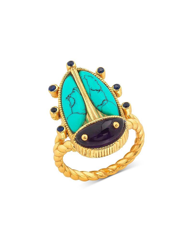 カプシーヌ ドゥ ウルフ レディース アクセサリー リング Capucine De Wulf Amethyst Turquoise Scarab Grande Ring AmethystTurquoi