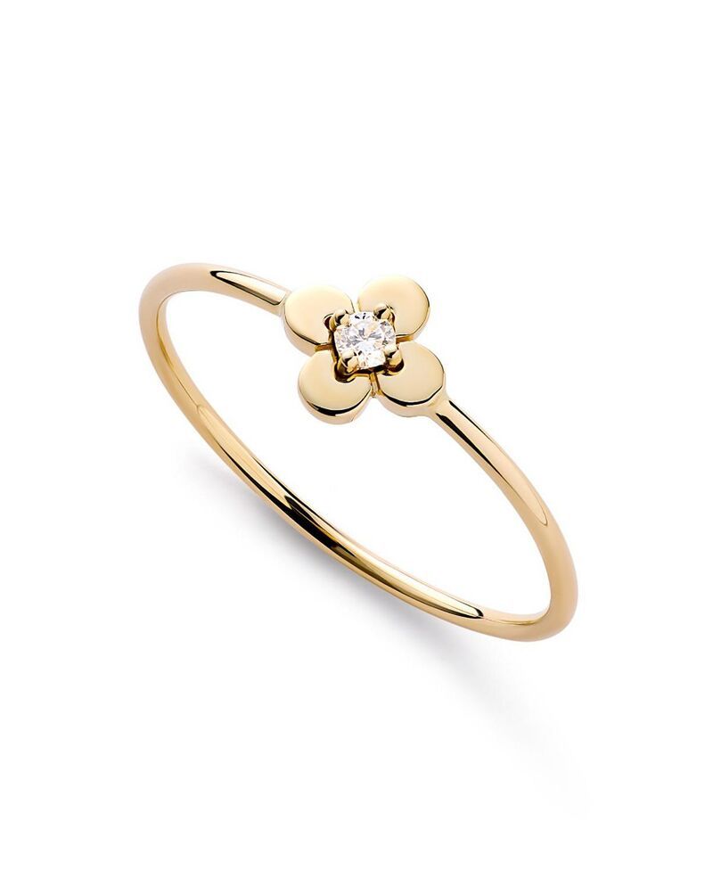 アナルイサ レディース アクセサリー リング ミニ Ana Luisa Solid Yellow Gold Mini LabGrown Diamond Floweringold ゴールド