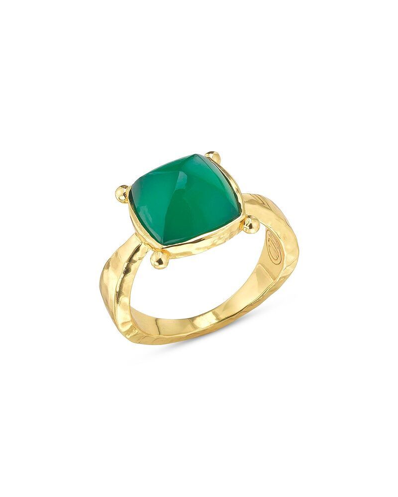 カプシーヌ ドゥ ウルフ レディース アクセサリー リング Capucine De Wulf Green Onyx Mystic Eye Gem RingreenGold グリーン