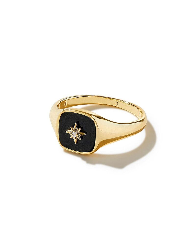 アナルイサ レディース アクセサリー リング Ana Luisa Gold Signet Ringold and Amara Black ブラック