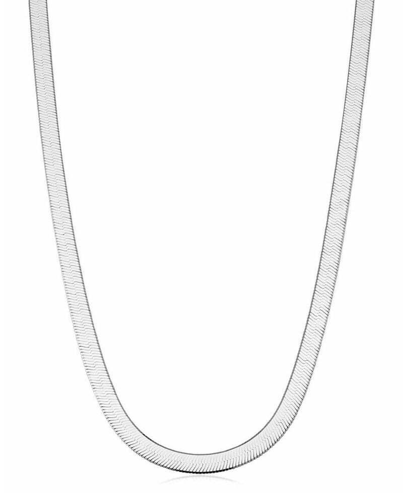 オラディナ レディース アクセサリー リング Oradina Sterling Silver Mirage Herringbone Choker 16 Silver シルバー