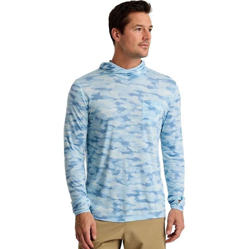 フリー フライ メンズ アウター パーカー・スウェット Free Fly Lightweight Hoodie Menseasmoke Camo Surf Blue ブルー
