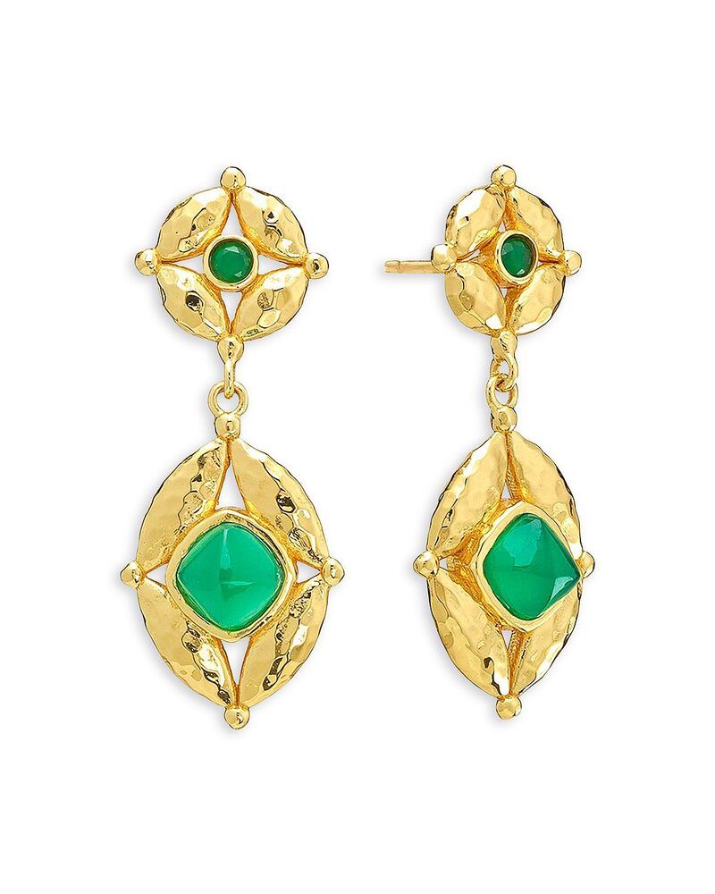 カプシーヌ ドゥ ウルフ レディース アクセサリー ピアス・イヤリング Capucine De Wulf Green Onyx Mystic Eye Post Drop Earrings GreenG