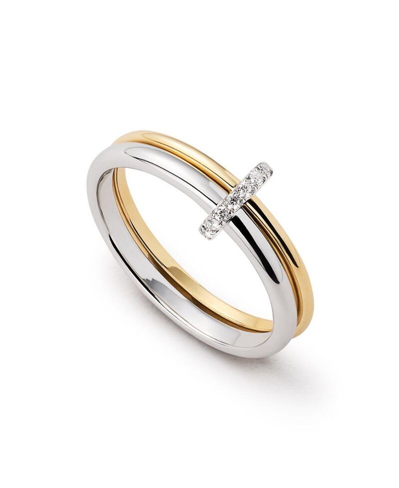 アナルイサ レディース アクセサリー リング Ana Luisa Solid Gold Two Tone Lab Grown Diamond Link Ring TwoTone ゴールド