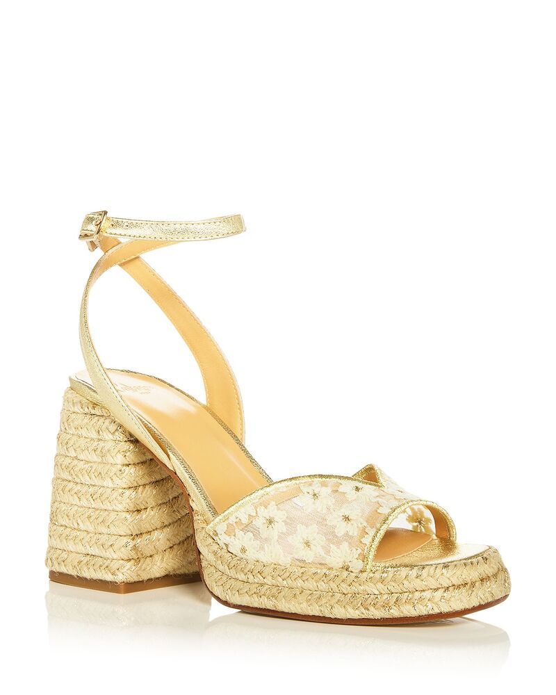 カスタニエール レディース シューズ サンダル プラットフォーム Castaer Womens Vals Espadrille Platform Sandals BlancoOro