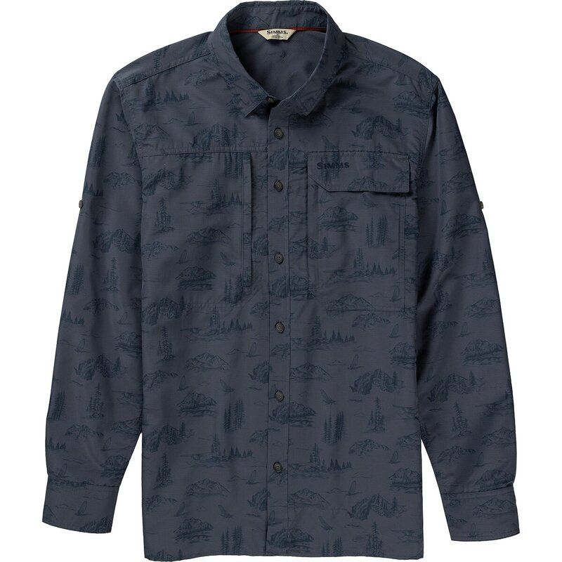 シムズ メンズ トップス シャツ Simms Guide Shirt Menselvedge Mayfly Print