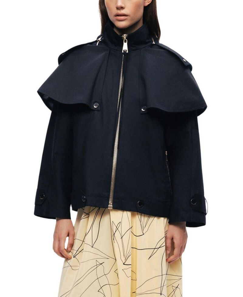 ノクチューン レディース アウター ジャケット・ブルゾン NOCTURNE Hooded Shortrench Jacket Black ブラック