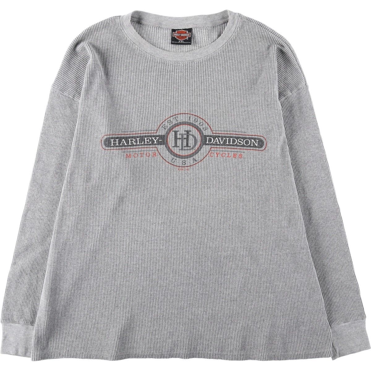 古着 00年代 ハーレーダビッドソン Harley-Davidson モーターサイクル サーマルロンT ワッフル USA製 メンズXXL相当/eaa645985