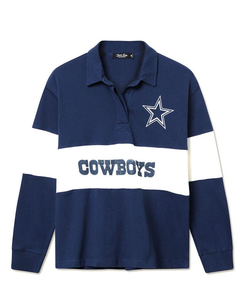 ジャンクフードクロージング レディース アウター ニット・セーター Junk Food Clothing Womens NFL Dallas Cowboys Rugby Long Sleeve Swe