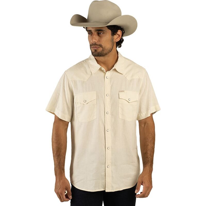 センデロプロビジョンズ メンズ トップス シャツ Sendero Provisions Co The Wyatt Pearl Snap SSolid Shirt Mens Antique White