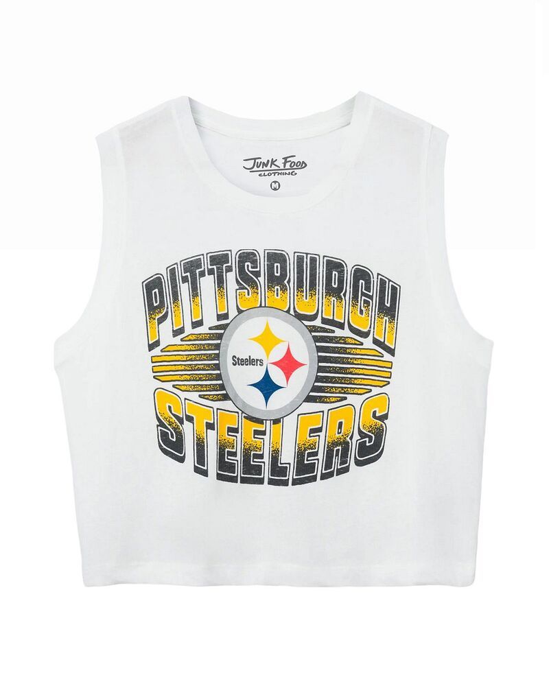 ジャンクフードクロージング レディース トップス タンクトップ Tシャツ Junk Food Clothing Womens NFL Pittsburgh Steelers Tank Top Whit