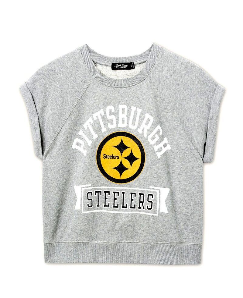 ジャンクフードクロージング レディース トップス タンクトップ Tシャツ フリース Junk Food Clothing Womens NFL Pittsburgh Steelers Raglan F