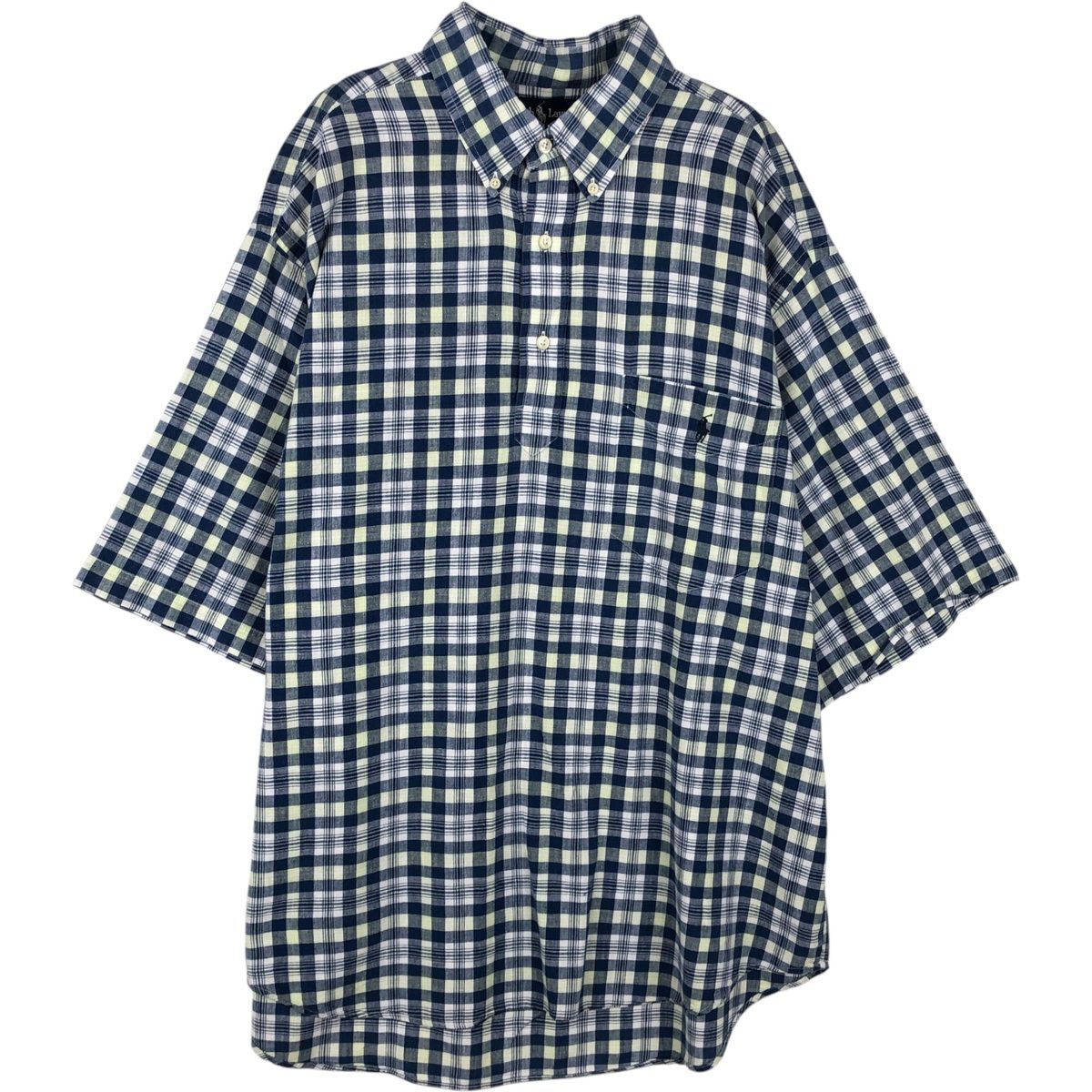 古着 ラルフローレン Ralph Lauren PURCELL プルオーバー 半袖 ボタンダウン チェックシャツ メンズXL相当/eaa643977
