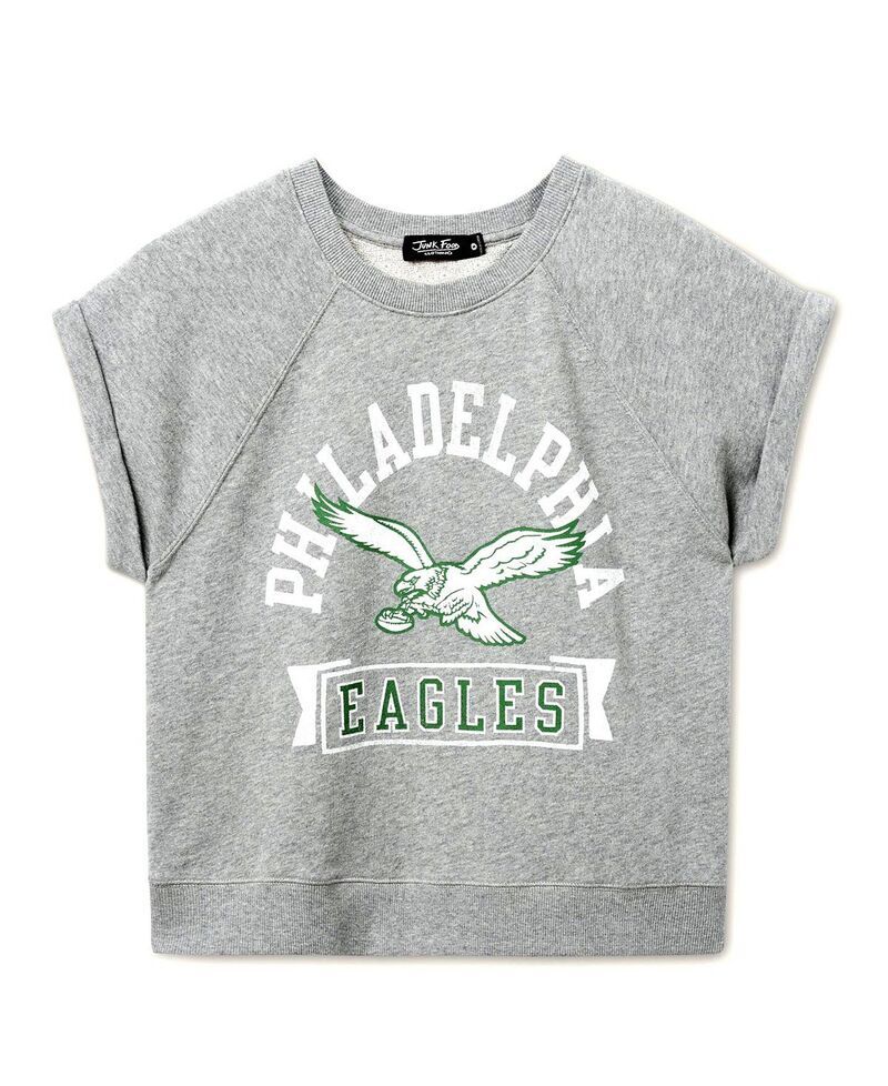ジャンクフードクロージング レディース トップス タンクトップ フリース Junk Food Clothing Womens NFL Philadelphia Eagles Raglan Fleece