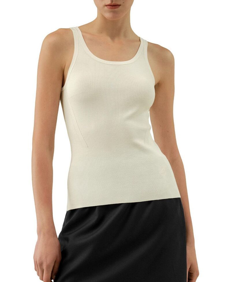 リリーシルク レディース トップス タンクトップ LILYSILK Basic Silk Tank Top Natural White ホワイト