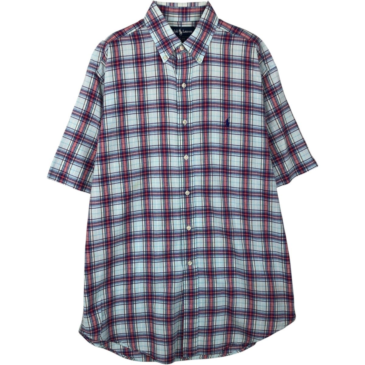古着 ラルフローレン Ralph Lauren BLAKE 半袖 ボタンダウン チェックシャツ メンズM相当/eaa643971