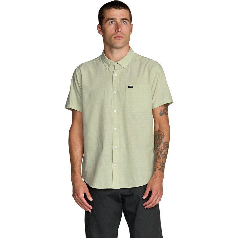 ルーカ メンズ トップス シャツ 半袖 RVCA Thatll Dobby ShortSleeve Shirt Mens Laurel Green グリーン