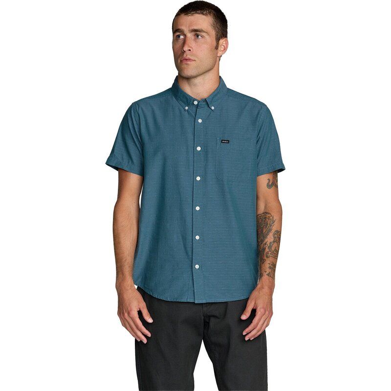 ルーカ メンズ トップス シャツ 半袖 RVCA Thatll Dobby ShortSleeve Shirt Mens Atlantic