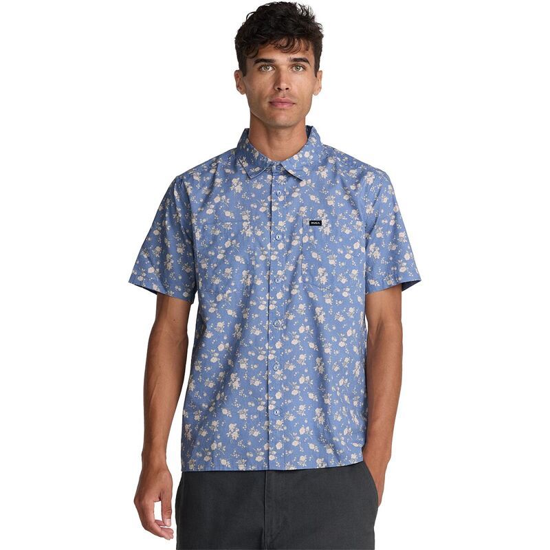 ルーカ メンズ トップス シャツ 半袖 RVCA Breezy ShortSleeve Shirt Mens Vintage Blue ブルー