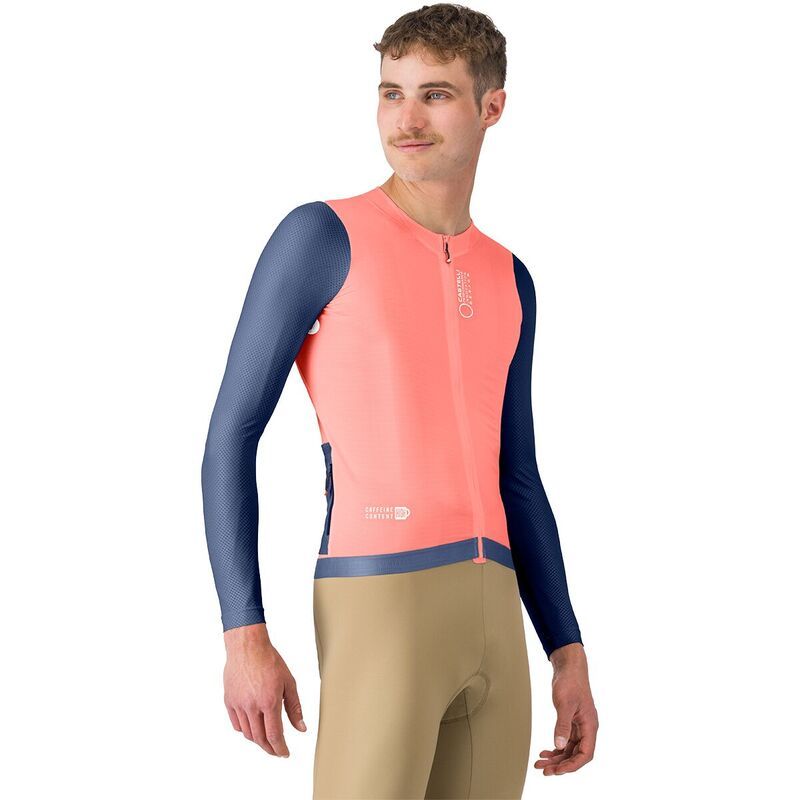 カステリ メンズ トップス Tシャツ ジャージー 長袖 Castelli Corretto LongSleeve Jersey Mens Brilliant Pink Belgian BlueWhit