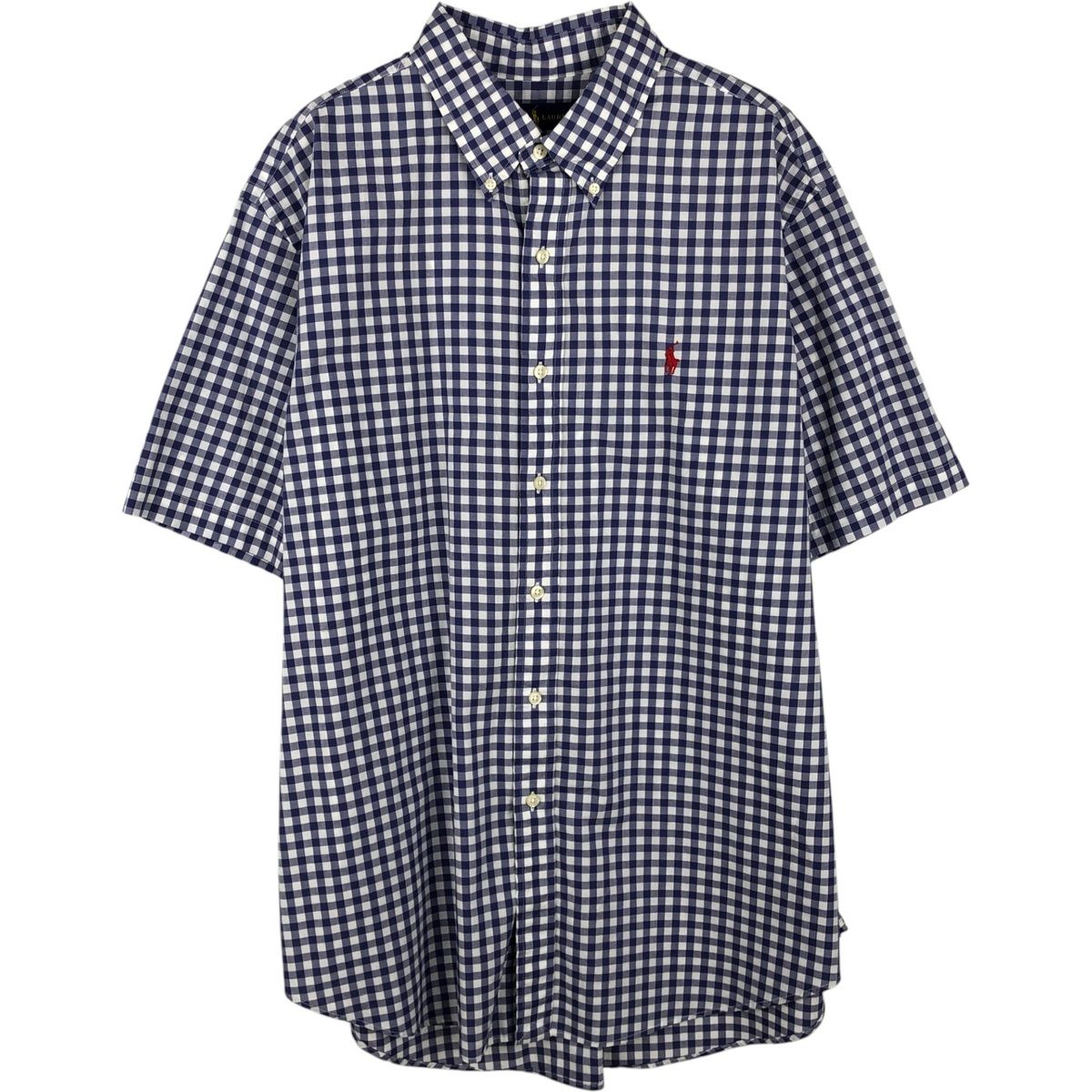 古着 ラルフローレン Ralph Lauren CLASSIC FIT クラシックフィット ギンガムチェック 半袖 ボタンダウン チェックシャツ/eaa643951