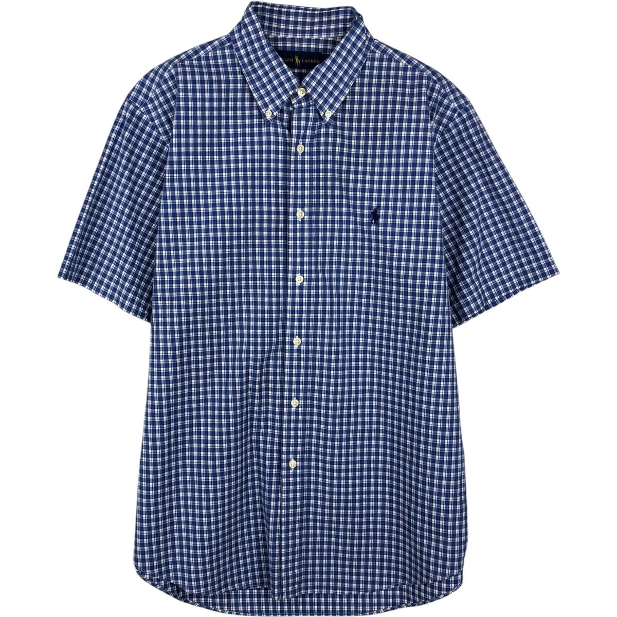 古着 ラルフローレン Ralph Lauren 半袖 ボタンダウン チェックシャツ メンズL相当/eaa643952