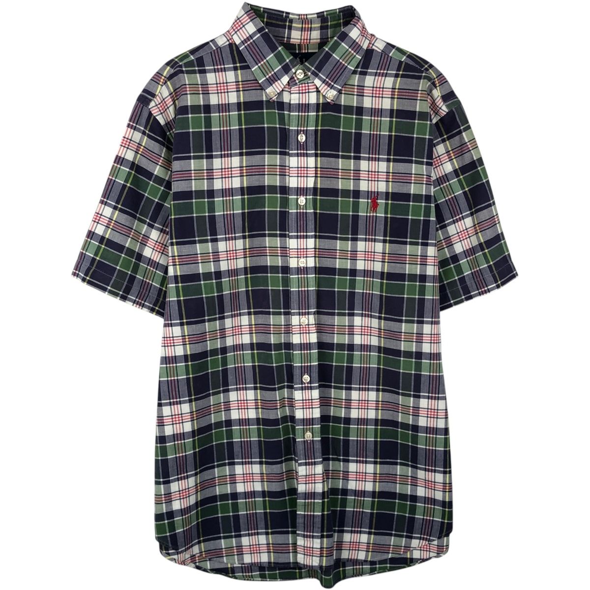 古着 ラルフローレン Ralph Lauren CLASSIC FIT クラシックフィット 半袖 ボタンダウン チェックシャツ メンズL相当/eaa643954