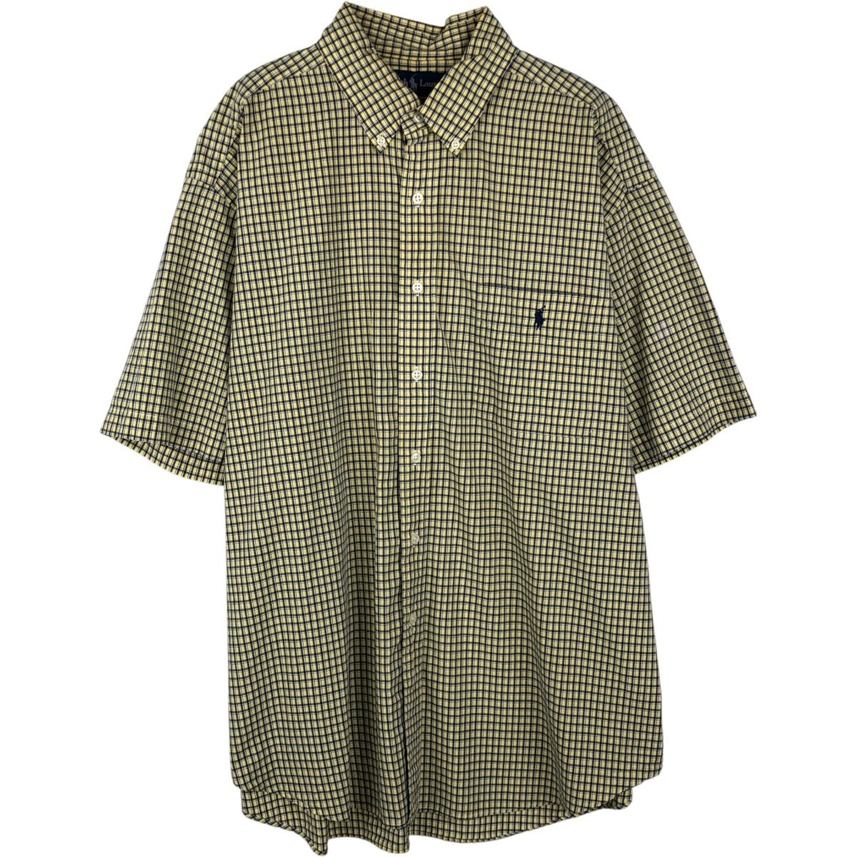 古着 ラルフローレン Ralph Lauren BLAKE 半袖 ボタンダウン チェックシャツ メンズXL相当/eaa643961