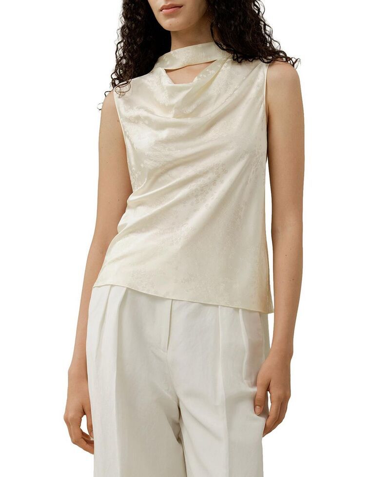 リリーシルク レディース トップス タンクトップ LILYSILK Ying Jacquard Silk Tank Lily White ホワイト