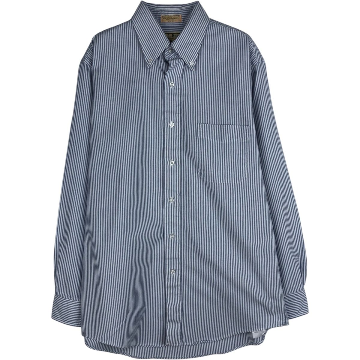 古着 70~80年代 エルエルビーン L.L.Bean 長袖 ボタンダウンストライプシャツ USA製 メンズM相当 ヴィンテージ/eaa643027