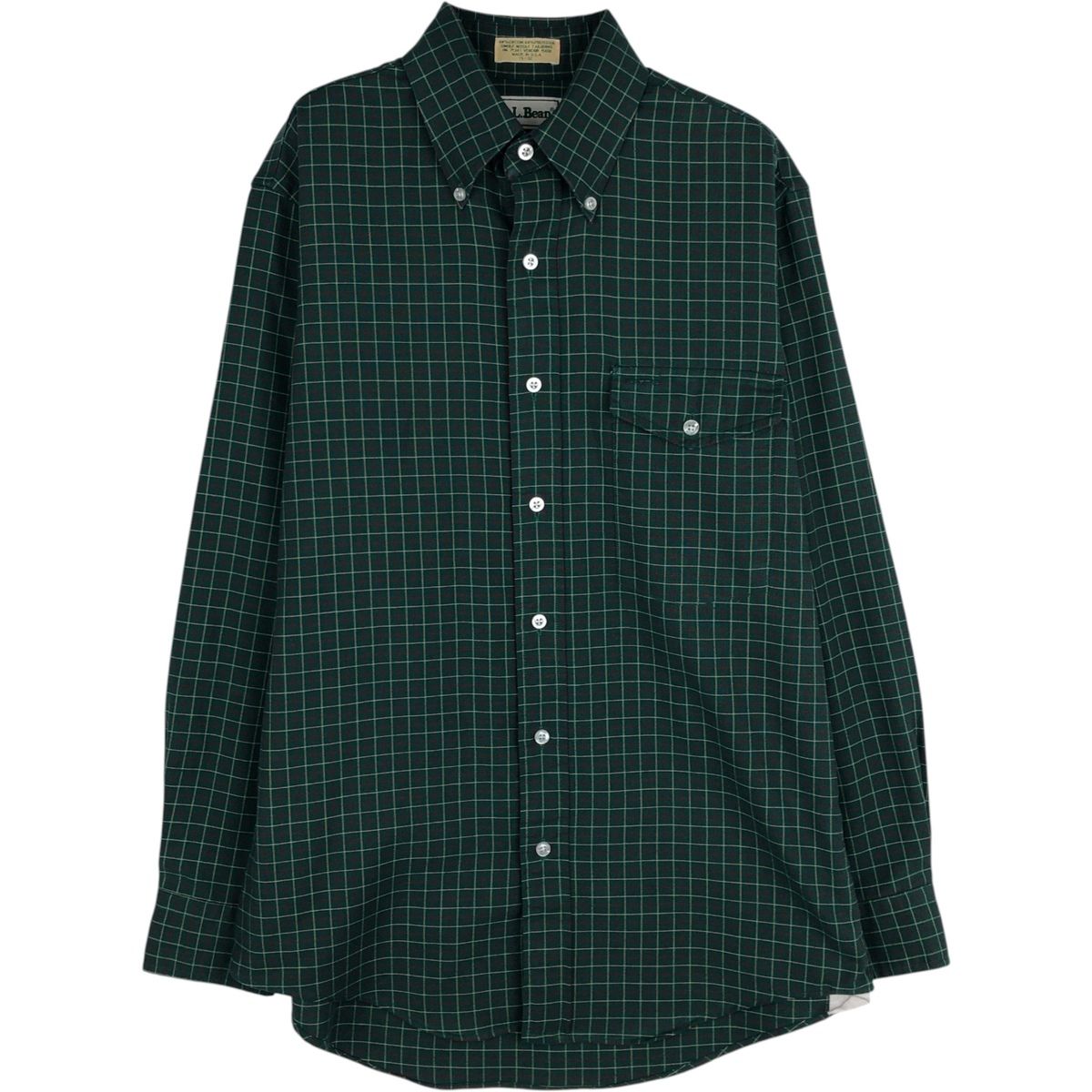 古着 70~80年代 エルエルビーン L.L.Bean 長袖 ボタンダウンチェックシャツ USA製 メンズM相当 ヴィンテージ/eaa643029