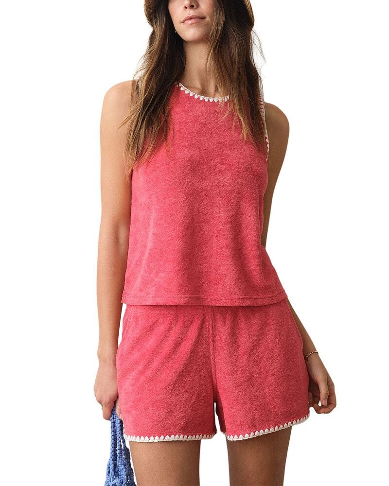 マリーン レイヤー レディース トップス タンクトップ パイル Marine Layer Flip Terry Shell Tank Top Red レッド