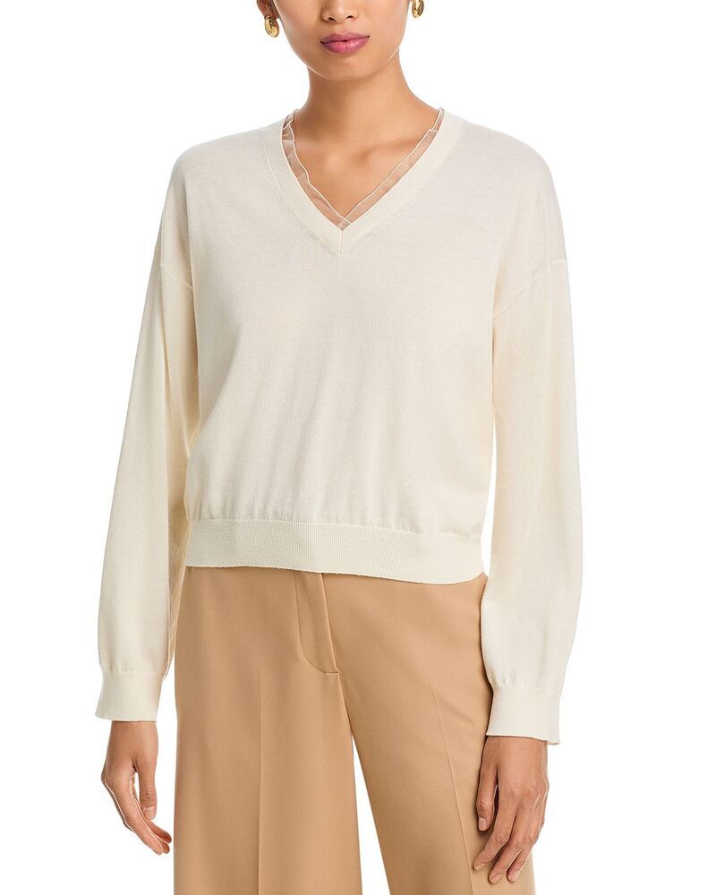 ファビアナ フィリッピ レディース アウター ニット・セーター Vネック Fabiana Filippi V Neck Sweater Burro 91,740円