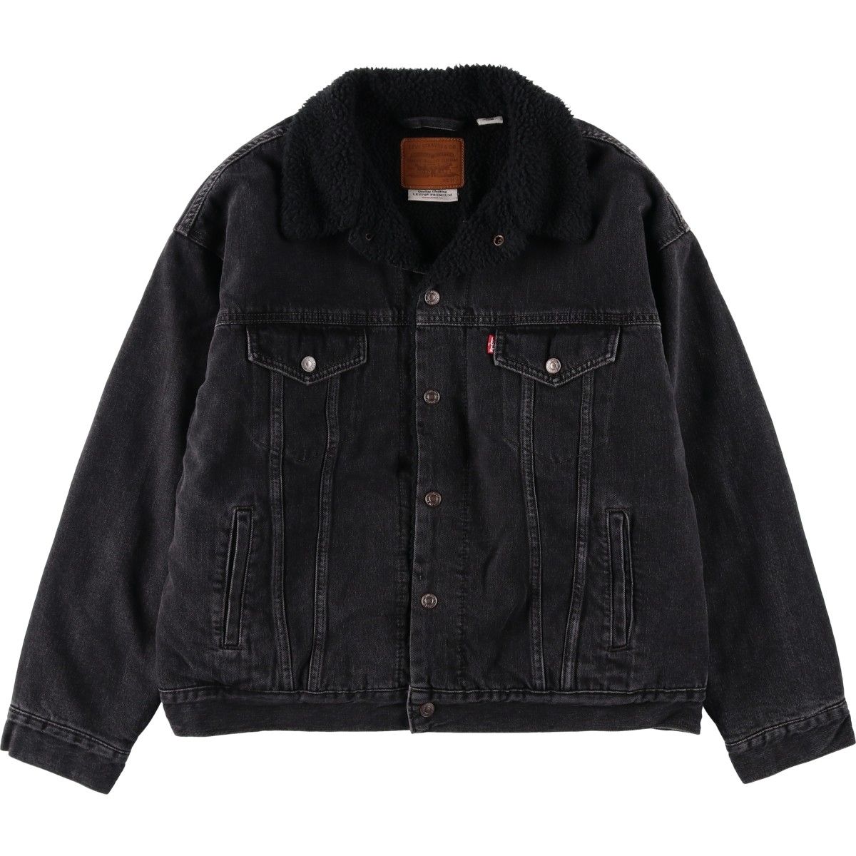 ビンテージ リーバイス Levi’ｓボア黒デニムジャケット ３８R　先染め USA製 リーバイス Levi's 古着 ジャケット黒 Levi ボアGジャン&frasl;M&frasl;デニムボアジャケット&frasl;BLK