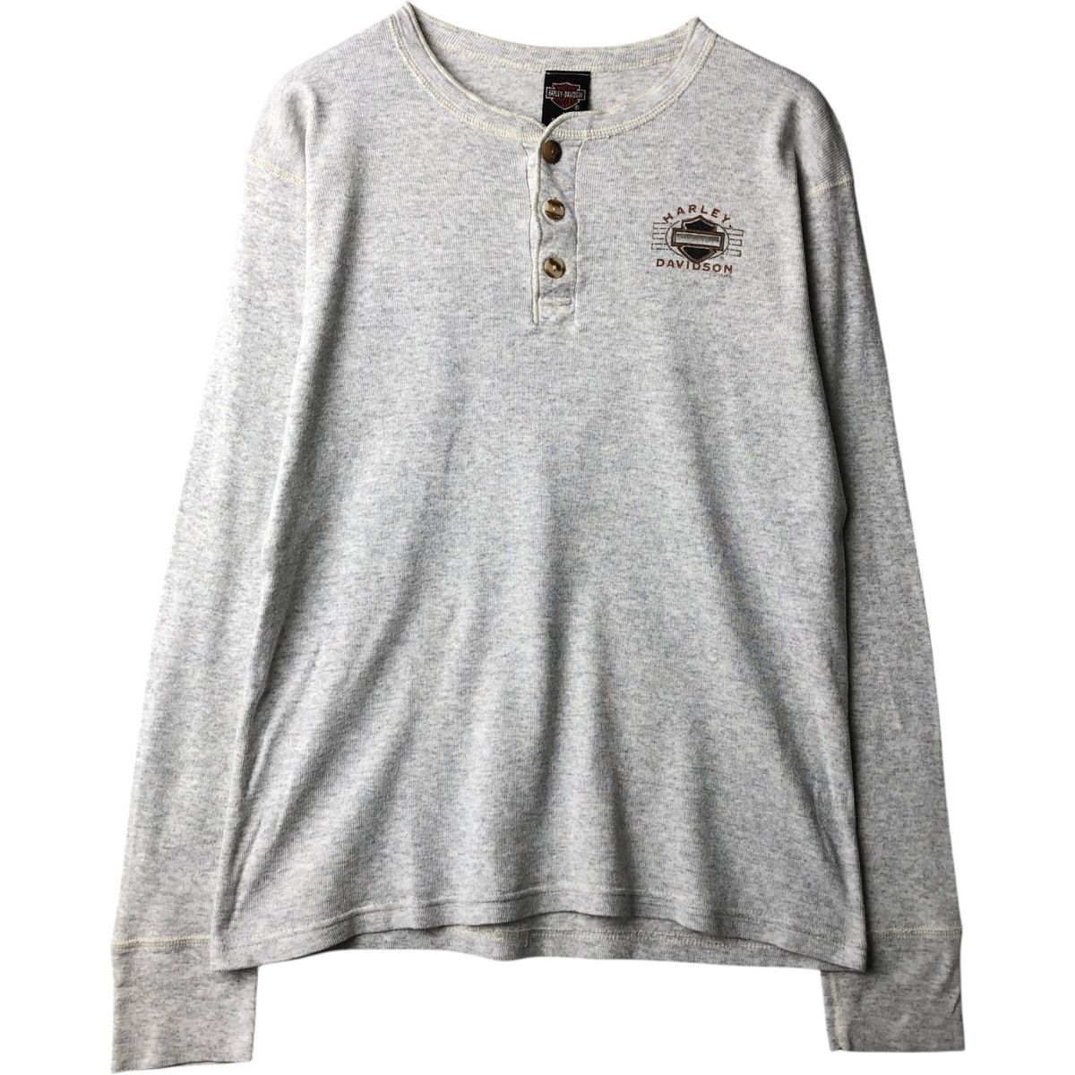 古着 90年代 ハーレーダビッドソン Harley-Davidson モーターサイクル ヘンリーネック サーマルロングTシャツ USA製/eaa645986