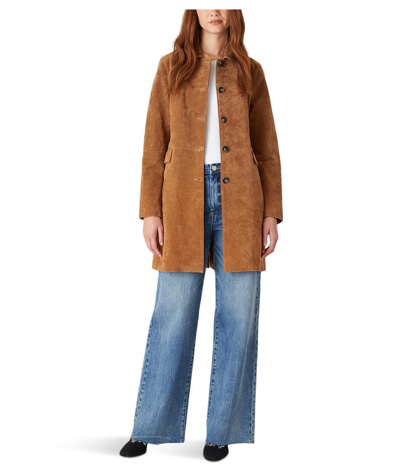 ブランクニューヨーク レディース アウター コート スエード Blank NYC Real Suede Trench Coat Camel キャメル