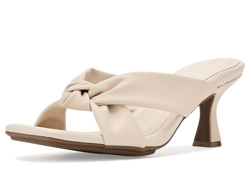 アンクライン レディース シューズ ヒール サンダル Anne Klein Knotted Heeled Sandal Ivory アイボリー
