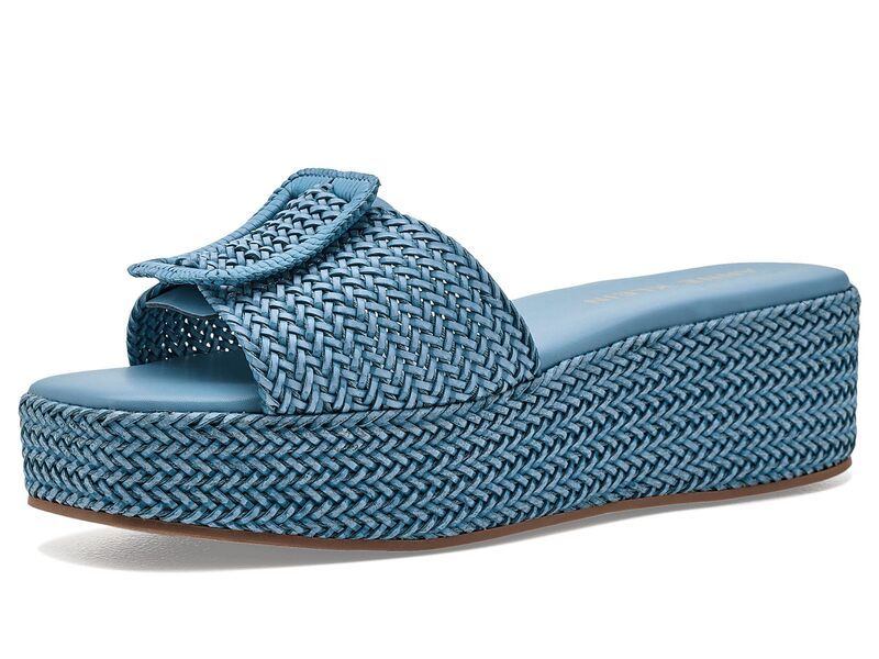 アンクライン レディース シューズ サンダル Anne Klein Lanai Blue Raffia ブルー