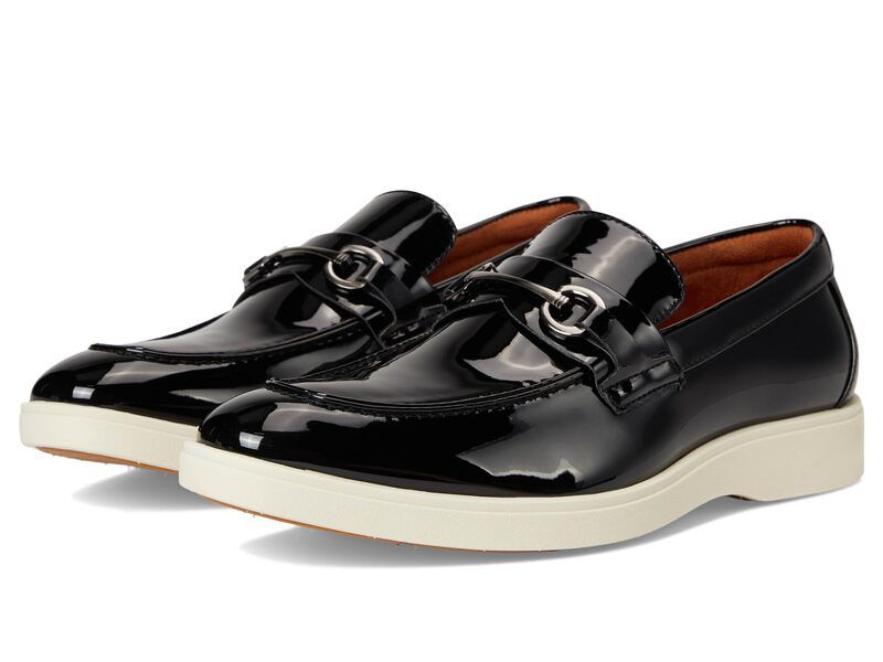 ステイシーアダムス メンズ シューズ スリッポン・ローファー Stacy Adamslayton Moc Toe SlipOn Black Patent ブラック