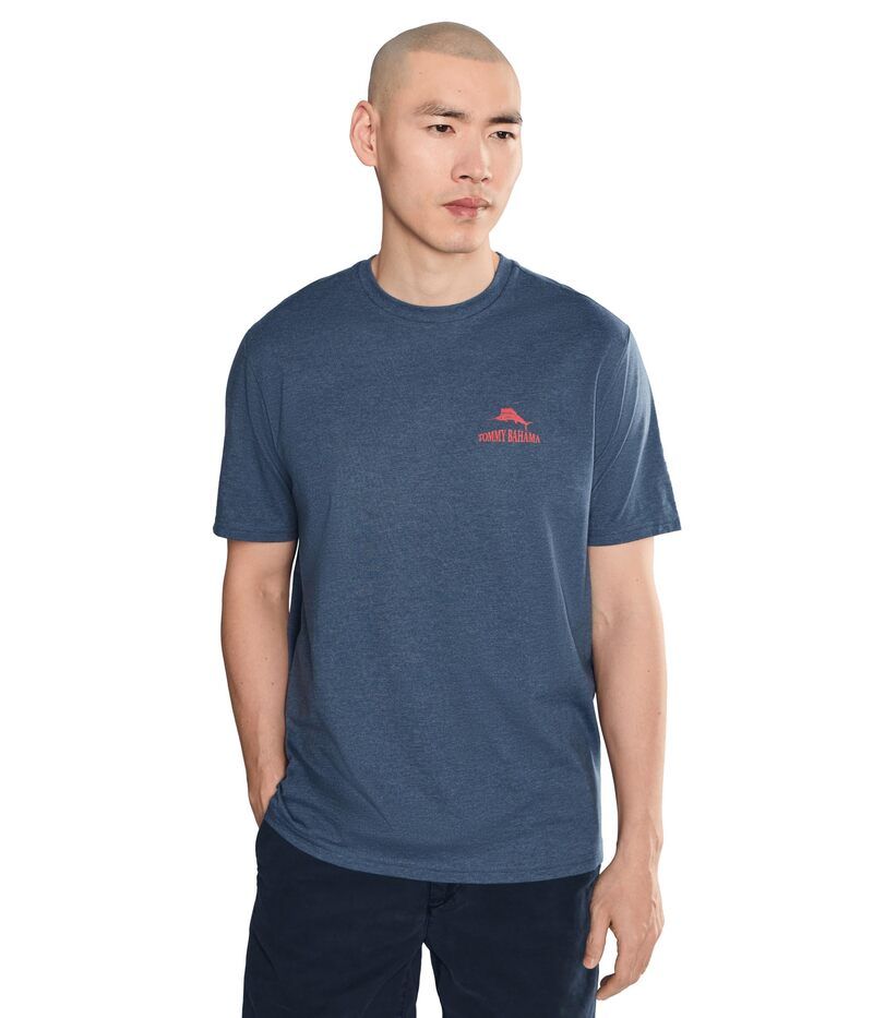 トッミーバハマ メンズ トップス シャツ Tommy Bahama Rum White and Brew Tee Navy Heather ヘザー