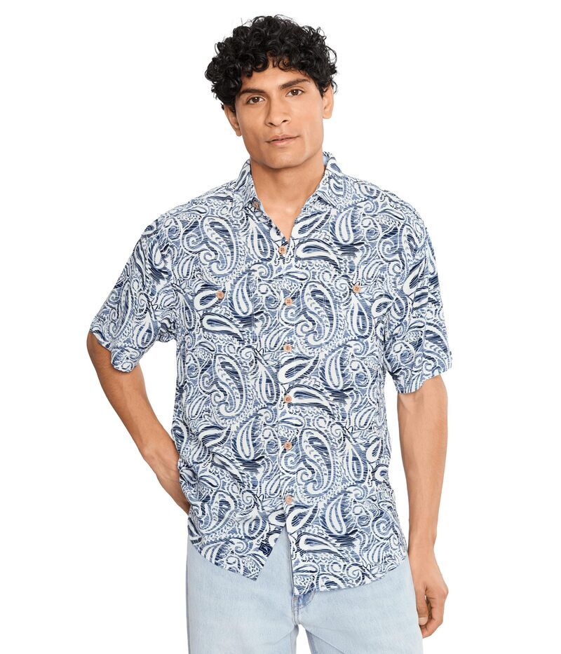 トッミーバハマ メンズ トップス シャツ Tommy Bahama Veracruz Sands Paisley Petals French Blue ブルー