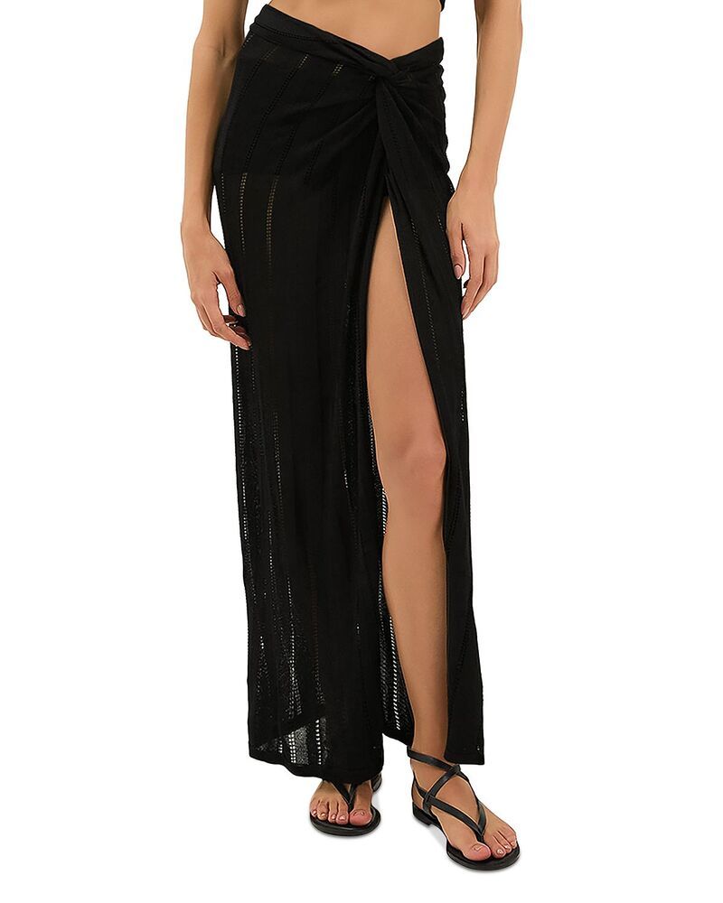 ヴィックス パウラ ハーマニー レディース ボトムスカート ニット マキシ ViX Paula Hermanny ViX Knit Maxi Skirt Black ブラック